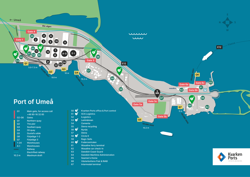 Map over the Port of Umeå